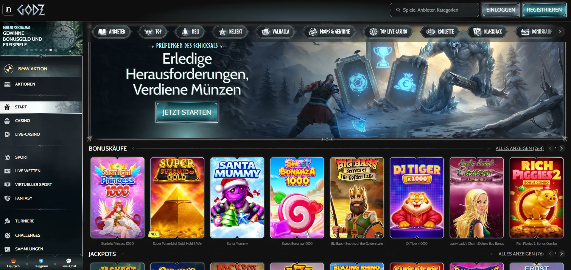 Godz Casino Bonus